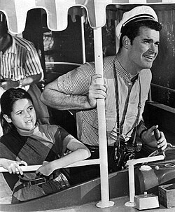 With stepdaughter Kim in 1958