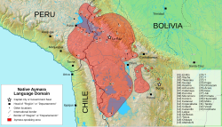 Aymara language domain as of 1984