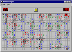 The Windows 98 version of Microsoft Minesweeper