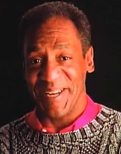 Cosby wearing a sweater in 1990, similar to the ones he wore on The Cosby Show in the role of Cliff Huxtable