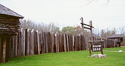 Replica of early 19th-century army fortification built in Fort Atkinson