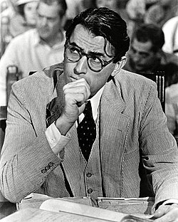 Peck as Atticus Finch in To Kill a Mockingbird (1962), for which he won the Academy Award for Best Actor