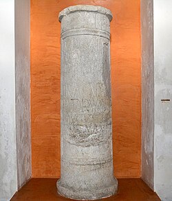 Milestone found on the cathedral site, 121 AD