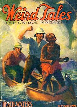 Long's second Weird Tales story, "Deadly Waters", was featured on the cover of the December 1924 issue.