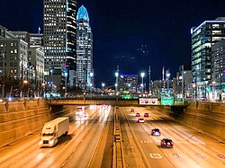 Fort Washington Way, one of Cincinnati's major freeways