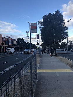 A set-down only bus stop near Highpoint Shopping Centre, Maribyrnong, Victoria
