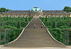 The Sanssouci Palace in Potsdam, the former summer palace of Frederick the Great, is today a World Heritage Site.