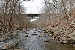The beltway crosses the Northwest Branch Anacostia River