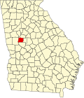 Map of Georgia highlighting Pike County