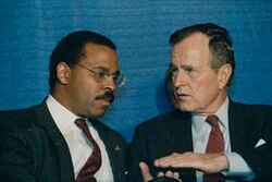 Blackwell with President George H. W. Bush in 1990
