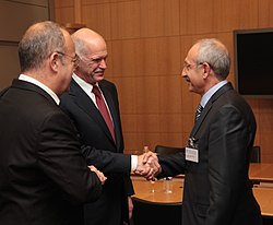 Kılıçdaroğlu during a meeting with Greek Prime Minister George Papandreou, November 2010