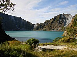 Lake Pinatubo, the crater lake resulting from the 1991 eruption, pictured here in 2008