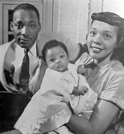 King with her husband and daughter Yolanda in 1956