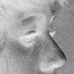 Grainy high-speed B&W film negative