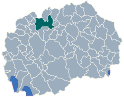 Greater Skopje amongst the municipalities of North Macedonia