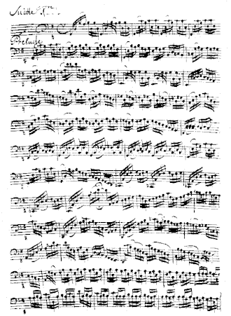 J. S. Bach's Cello Suite No. 1, BWV 1007, in Anna Magdalena Bach's handwriting[1]