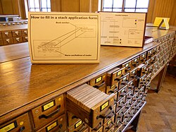 The card catalog in Manchester Central Library