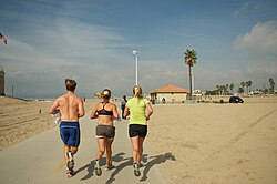 Joggers on the path