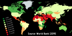 Female labor force participation rate, ages 15-64 (World Bank/ILO, 2019)