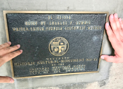 The Lummis House historical landmark plaque.