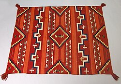 Probably Bayeta-style Blanket with Terrace and Stepped Design, 1870–1880, 50.67.54, Brooklyn Museum