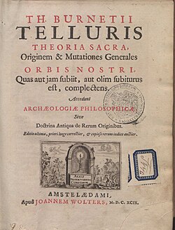 Telluris theoria sacra, 1699 edition