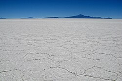 The salt deposits of Salar de Uyuni were left by the lake