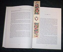 Book with florentine paper bookmark.
