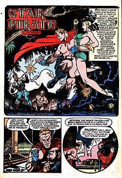 "Star Pirate" splash page, Planet Comics #50 (Sept. 1947), penciled and inked by Anderson