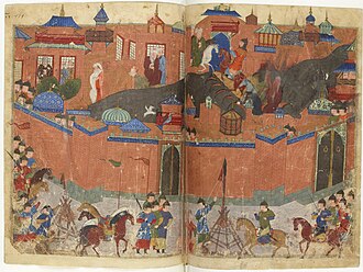 Painting depicting Hulagu's capture of Baghdad