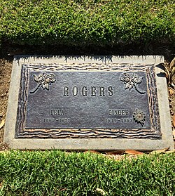 Grave of Ginger Rogers at Oakwood Memorial Park