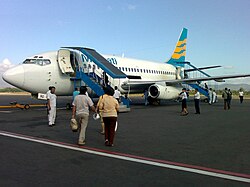 A Merpati Nusantara Airlines Boeing 737-200 at Adisutjipto Airport, 2007