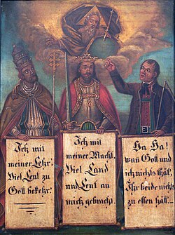 Image of the Three Estates under the Trinity in heaven (Tyrol, 1800)