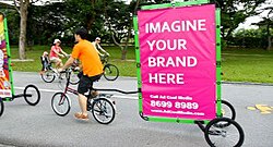 Mobile billboard in East Coast Park, Singapore