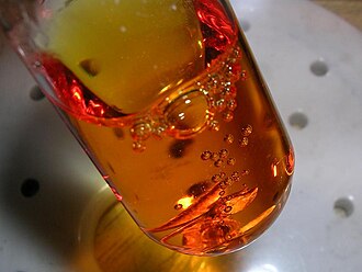 Platinum being dissolved in hot aqua regia