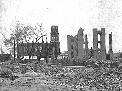 Ruins of the courthouse and armory from the Great Fire of 1901