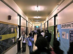 The Infinite Corridor is the primary passageway through campus.