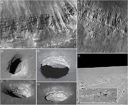 Lunar basalt layering exposed