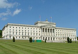 Parliament Buildings in Stormont, Belfast, seat of the Northern Ireland Assembly.