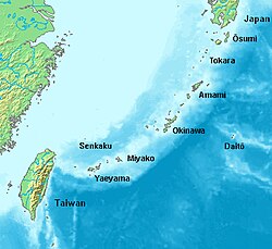 The Ryukyu Islands form an island arc.