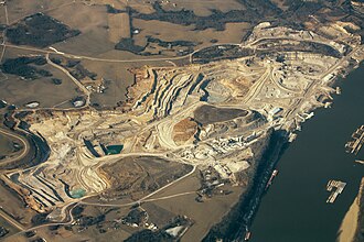Sand pit along the Mississippi River, United States