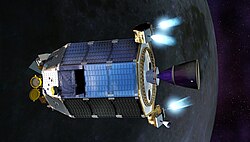 Artist concept of LADEE firing thrusters