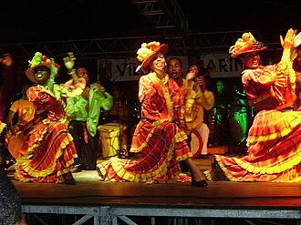 Martinique dancers in traditional dress