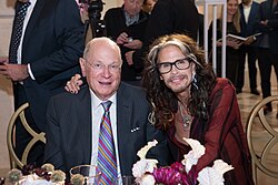 Justice Anthony M. Kennedy and Steven Tyler at dinner at the Metropolitan Museum of Art during the American Academy of Achievement's 2019 International Achievement Summit