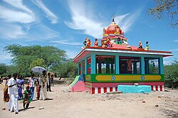 A typical Amman temple on the outskirts of the village, Tamil Nadu