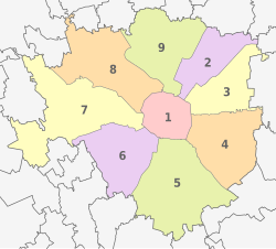 The city's nine municipi ("boroughs")