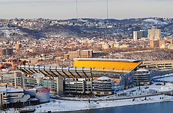 Acrisure Stadium in the North Shore neighborhood of Pittsburgh, home field of the Pittsburgh Steelers since 2001