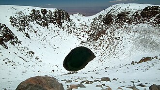 Licancabur Lake in 2012, viewed from the rim