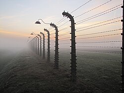 Auschwitz (Nazi Germany concentration camp) fence in Poland