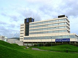 The former WHSmith headquarters building in the Greenbridge area of Swindon is now the headquarters for TGJones and additional offices for WHSmith.
